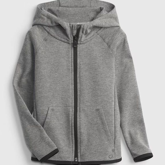 GapFit Toddler Fit Tech Moisture-Wicking Gray Heather Hoodie, Small 6/7 - Picture 1 of 8